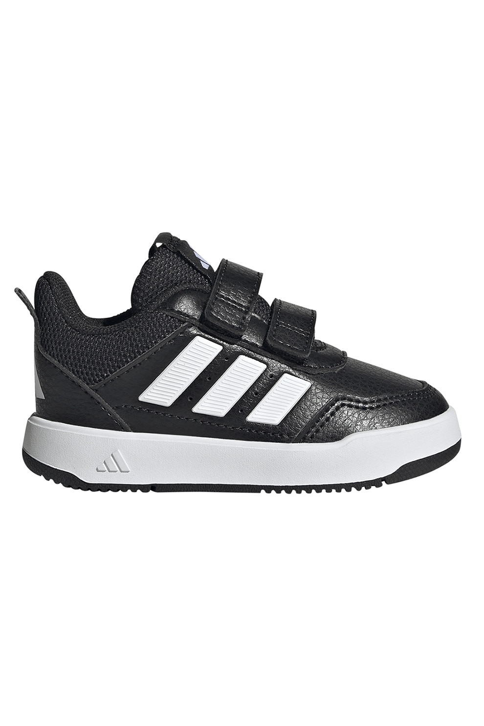 adidas Sportswear, Pantofi sport Tensaur Sport 3.0 de piele ecologica cu velcro, Negru, Alb optic, 25 EU
