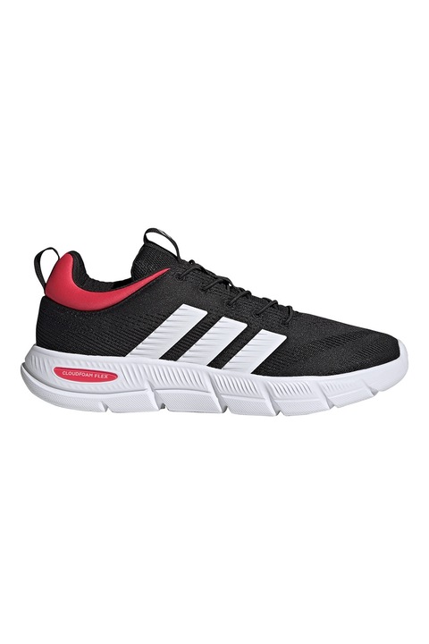 adidas Sportswear, Pantofi sport Cloudfoam Flex low-cut, Rosu/Negru/Alb optic