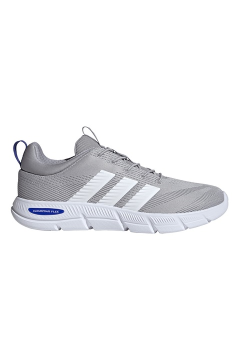 adidas Sportswear, Pantofi sport Cloudfoam Flex low-cut, Gri deschis/Albastru royal/Alb optic