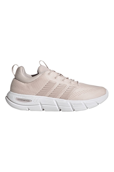 adidas Sportswear, Pantofi sport Cloudfoam Flex low-cut din material textil, Alb optic/Roz prafuit