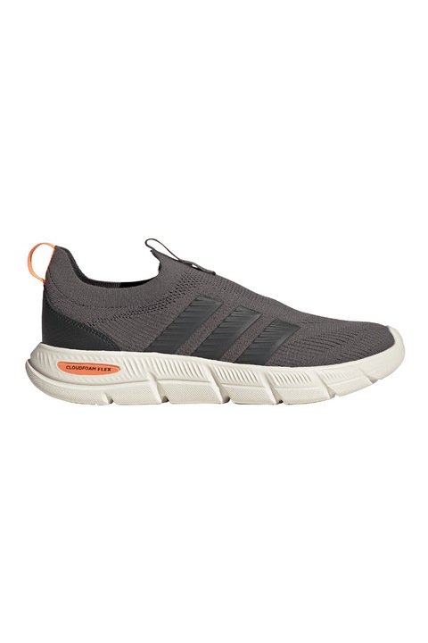 adidas Sportswear, Pantofi sport Cloudfoam Flex slip-on de plasa, Alb fildes/Gri inchis