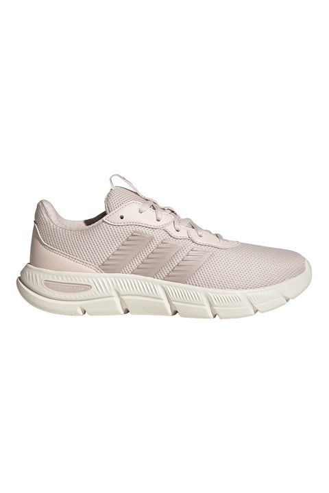adidas Sportswear, Pantofi sport Cloudfoam Flex cu insertii de piele ecologica, Roz prafuit/Crem