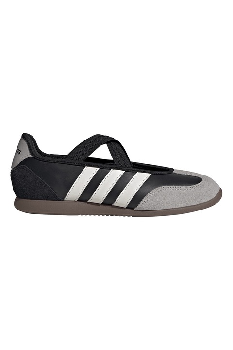 adidas Sportswear, Pantofi sport Barreda Mary Jane de piele, Negru/Maro taupe deschis/Alb murdar