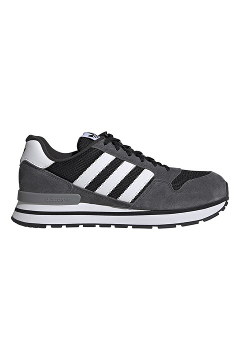 adidas Originals, Спортни обувки ZX 500 RS с велур, Светло сив/Бял/Tъмносив