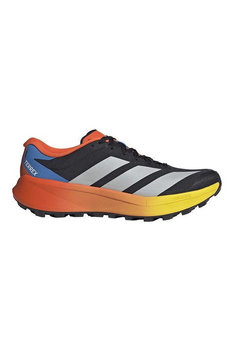 adidas Performance, Pantofi Terrex Agravic 4 low-cut pentru alergare, Negru/Gri deschis/Portocaliu mandarina