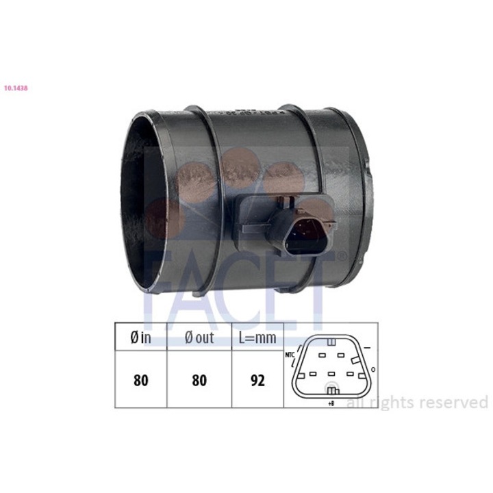 Senzor Debit Aer 10.1438 Chevrolet Cruze/Malibu/Orlando Opel Astra J/Astra J Gtc/Cascada/Insignia A/Insignia A Country