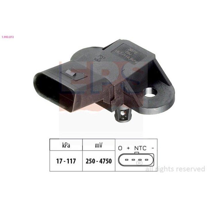 Légnyomás Érzékelő 1.993.072 Audi A3 Seat Altea/Arosa/Cordoba/Cordoba Vario/Ibiza 2/Ibiza 3/Ibiza 4/Inca/Leon/Toledo 2