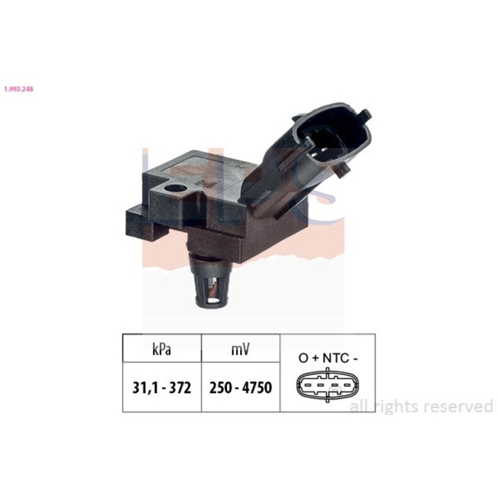 Légnyomás érzékelő 1.993.248 Volvo C30/C70 2/S40 2/S60 2/S60 2 Cross Country/S80 2/V40/V40 Cross Country/V50/V60 1