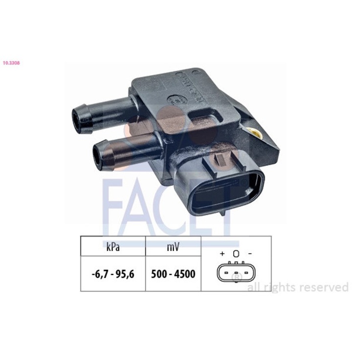Senzor, Presiune Gaze Evacuare 10.3308 Lexus Is 2 Toyota Auris/Corolla/Hiace / Commuter 5/Hilux 7 Pick-Up/Iq/Rav 4 3