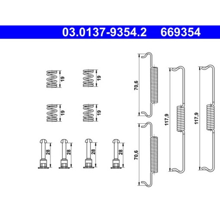 Комплект аксесоари, накладки за ръчна спирачка 03.0137-9354.2 Porsche Cayenne Vw Touareg