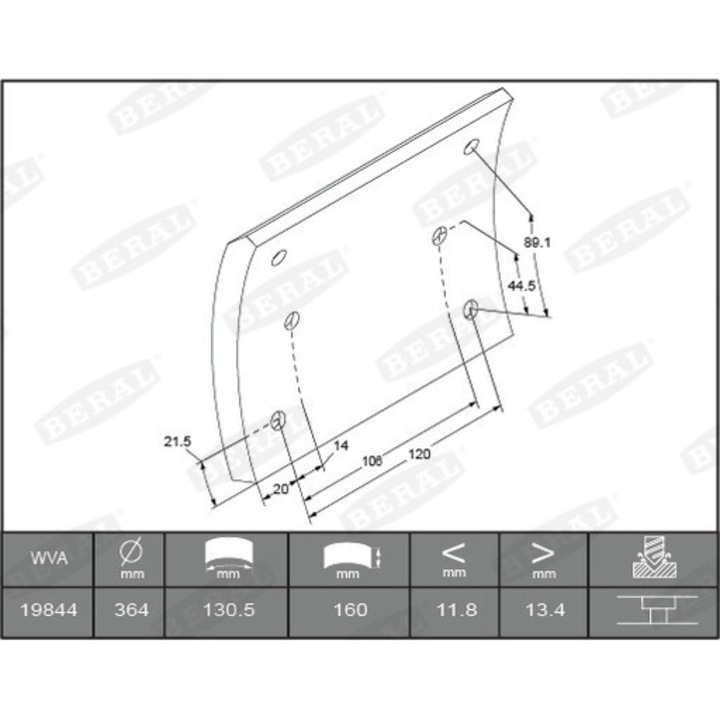 Set Garnituri De Frictiune, Frana Tambur Kbl19506.3-1561 Mercedes-Benz Atego/Atego 2/Lk/Ln2/O 301/O 402