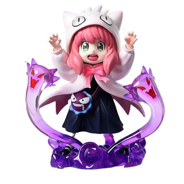 Фигурина SPY×FAMILY, Аня косплей Gengar, Бяла, 16 см, PVC