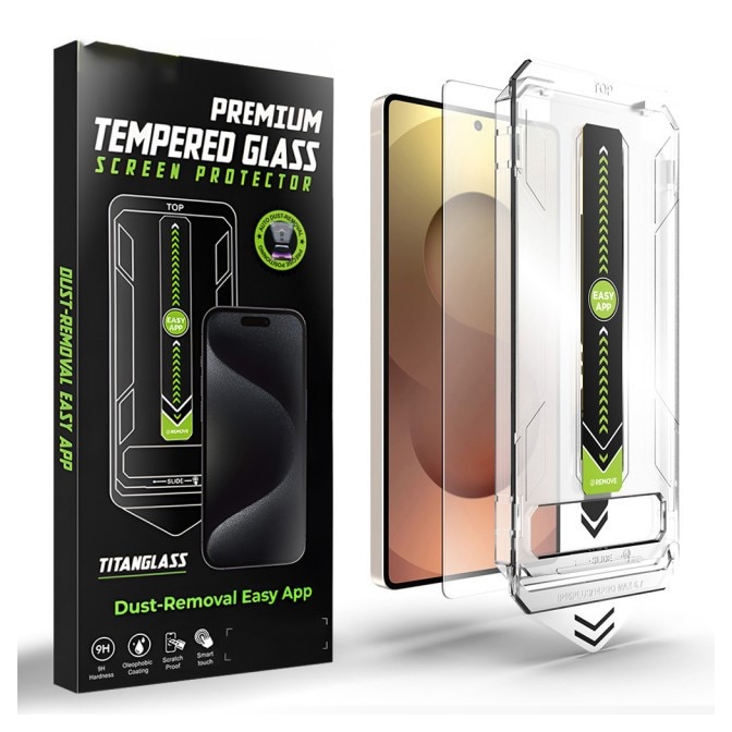 Folie Sticla Upzz® Titan Pentru Samsung Galaxy S26 ULTRA, Aplicator Inclus, Montaj Rapid, Transparenta Cu Rama Neagra