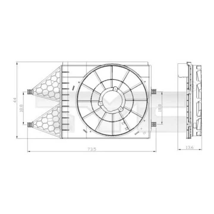 Ventilátor tartó 837-0033-1 Seat Ibiza 4 Skoda Fabia 2/Roomster Vw Polo 5