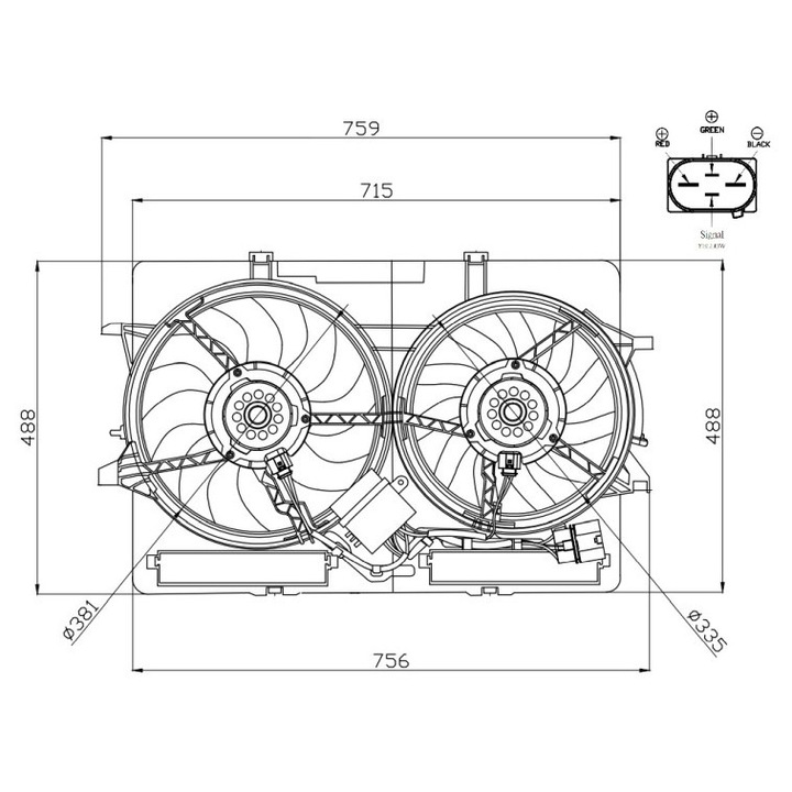 Ventilator, Radiator 47938 Audi A4 B8/A5/A6 C7/A7/Q3/Q5 Porsche Macan