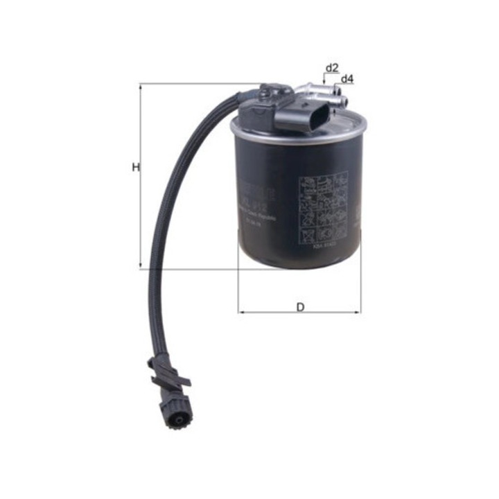 Üzemanyagszűrő Kl912 Mercedes-Benz 5-ös osztály/C-osztály/Marco Polo/Sprinter 3, 5-T/Sprinter 3-T/Sprinter 4, 6-T/Viano/Vito