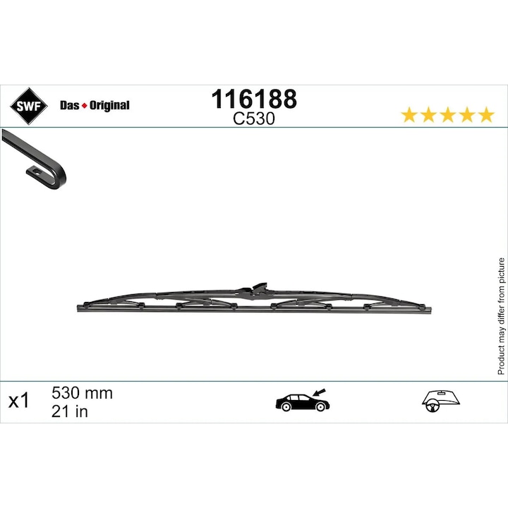 Lamela Ablaktörlő 116188 Alfa Romeo 155/164/90 Audi 100 C3/200 C3/80 B3/80 B4/90 B2/90 B3/A3/A4 B5/A6 C4/A6 C5/Allroad C5