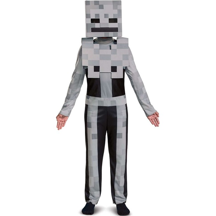 Costum Minecraft Costum de carnaval Costum schelet Schelet alb 109–126 cm 4–6 ani