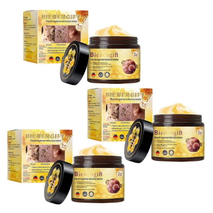 Regeneráló krém méhméreggel, 60g, arcra és testre, 3 darabos szett