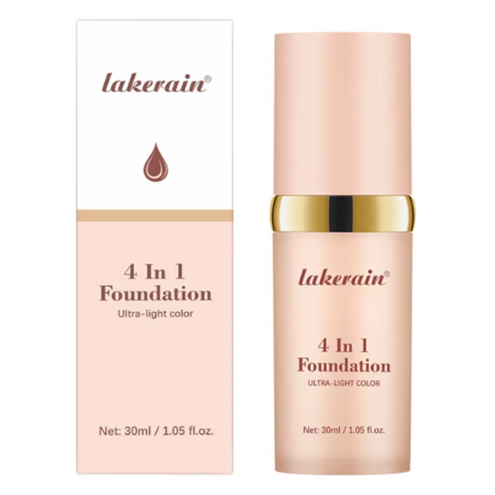Fond de ten adaptiv la culoare, Lakerain, SPF 30, rezistent la apa si transpiratie, 4 in 1, pentru toate tipurile de ten