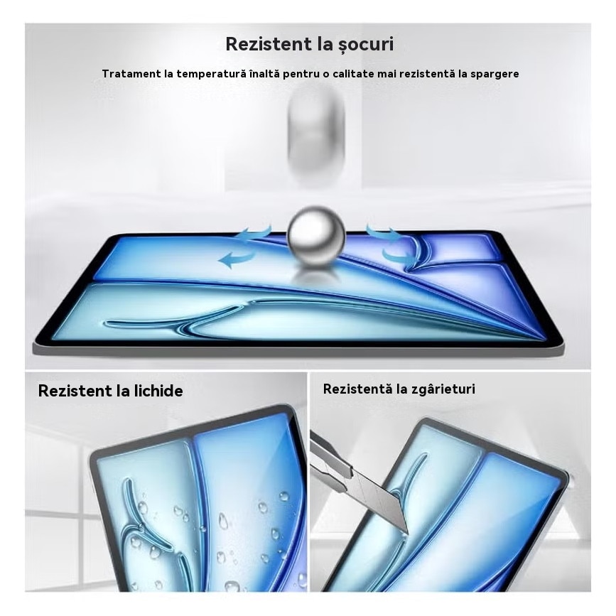 Husa de protectie pentru tableta iPad Air 7 (2025, 13"), pliere 3+Y, suport portret si peisaj, rama transparenta, cu suport pentru creion, Ugo®, roz