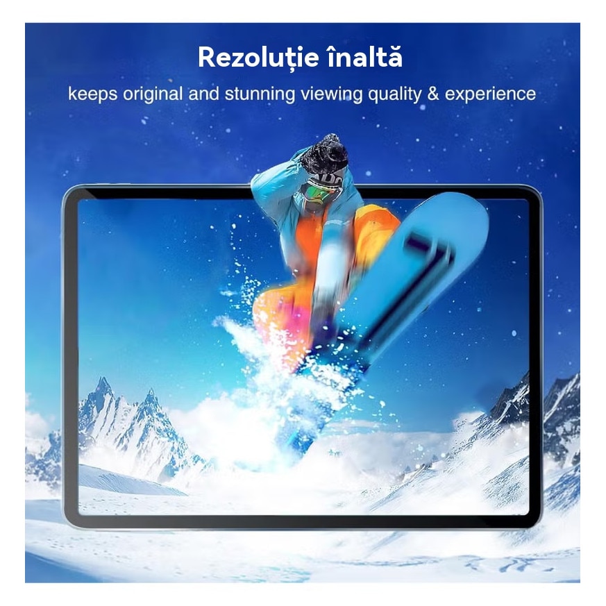 Husa de protectie pentru tableta iPad Air 7 (2025, 13"), pliere 3+Y, suport portret si peisaj, rama transparenta, cu suport pentru creion, Ugo®, roz