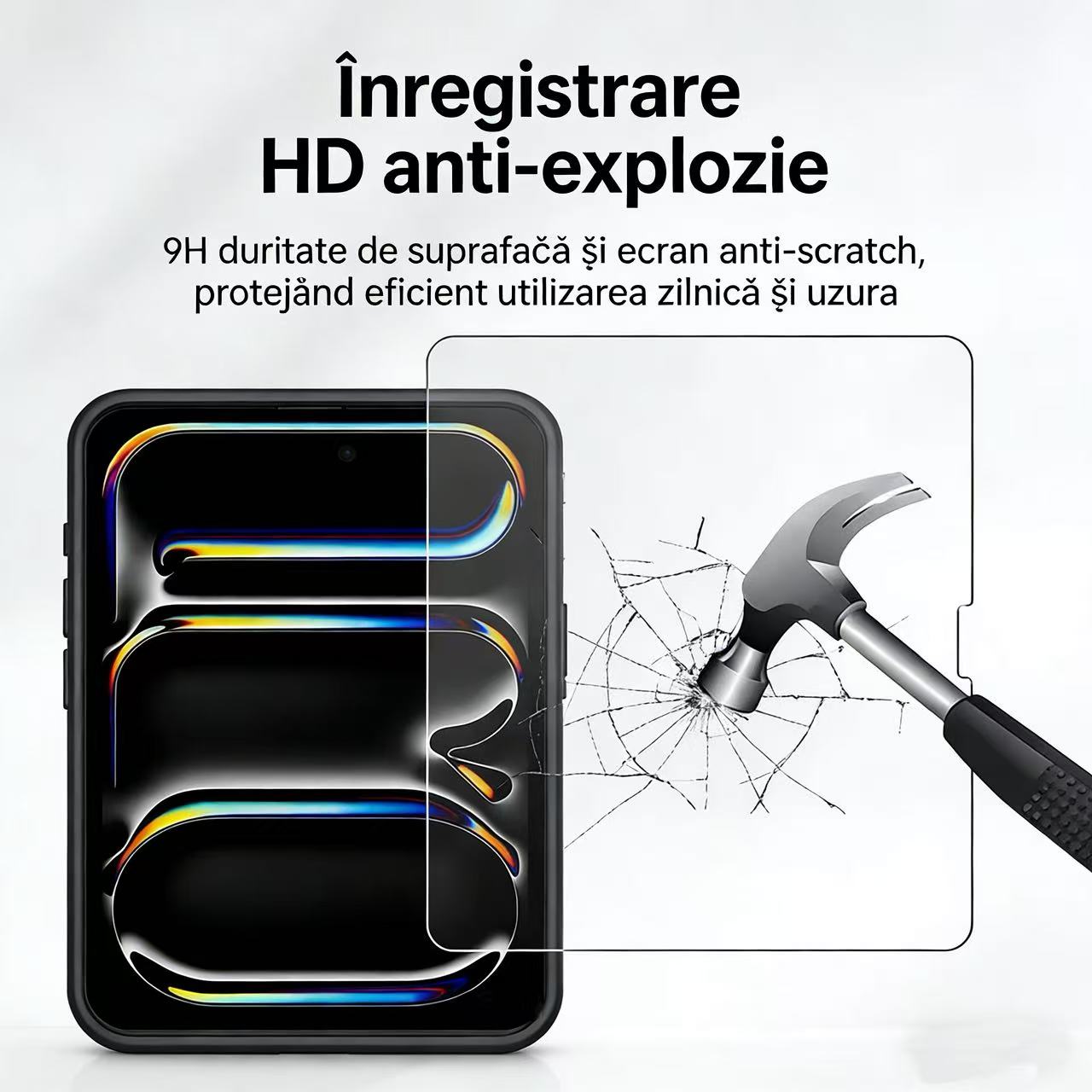 Husa de protectie pentru tableta iPad Air 7 (2025, 13"), pliere 3+Y, suport portret si peisaj, rama transparenta, cu suport pentru creion, Ugo®, roz