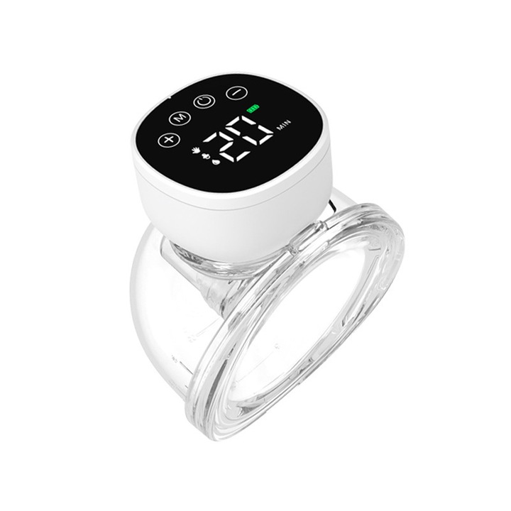 Pompa de san electrica portabila, hands-free cu 3 moduri si 9 niveluri, silicon medical BPA-Free, LED touch screen, silentioasa, reincarcabila USB