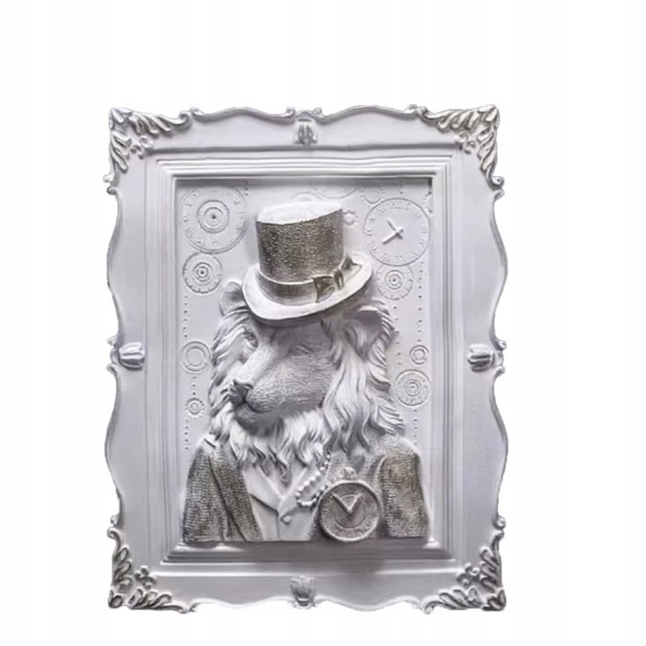 Tablou 3D Basorelief DIY, Habarri, Turnat Din Gips Alb Pentru Vopsire, Suport Din Lemn Pentru Expunere, Set Vopsele Acrilice Inclusiv Aur Si Argint, Instructiuni Cu Fotografii, Dimensiuni 22,5x18,5 cm