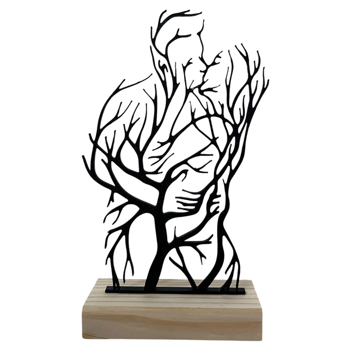 Decoratiune Artistica „Esenta Naturii” cu Baza din Lemn Natural