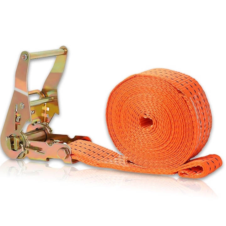 Chinga ancorare marfa, lungime 6 metri, latime 38mm, maxim 500 kg, portocalie