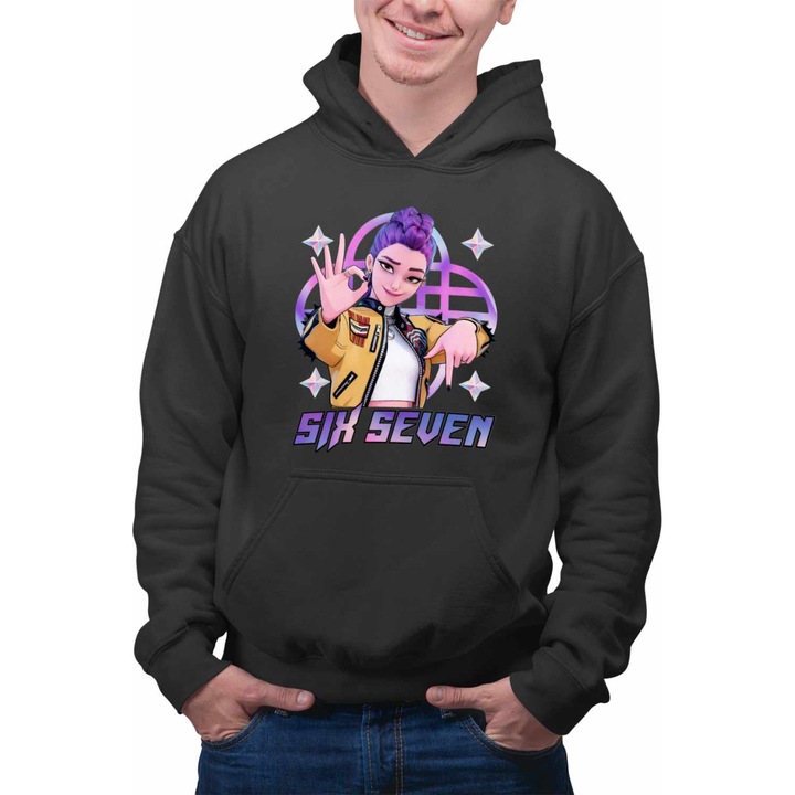 Hanorac Barbati Six Seven Huntrix Rumi 67 Demon Hunters CoolTrend, negru, marime 2XL