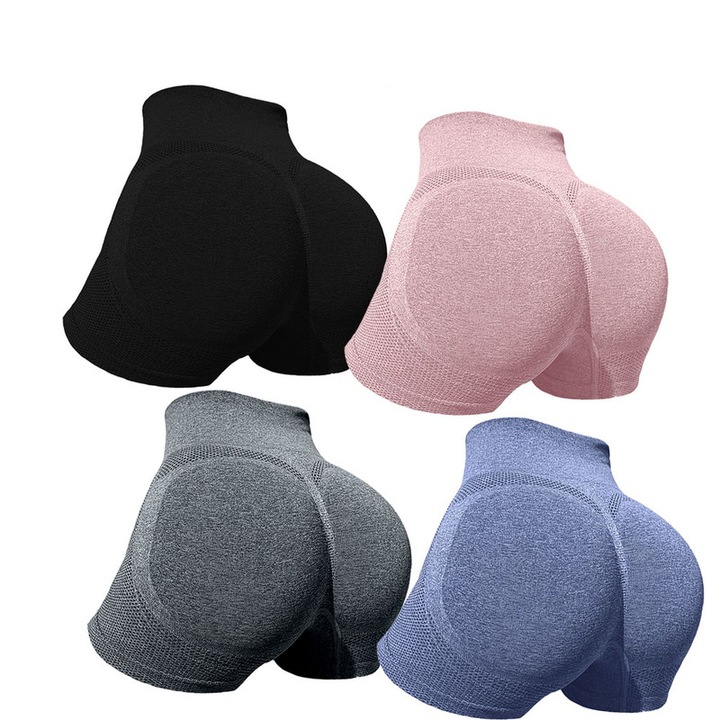 Set 4 Bucati Pantaloni Scurti Yoga pentru Femei, Multicolor