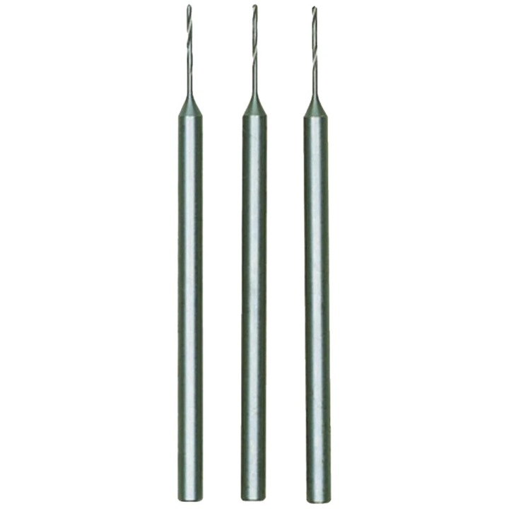 Burghiu Proxxon 0.8 mm, set 3 bucăți, otel tungsten-vanadiu, pentru metal, lemn și plastic