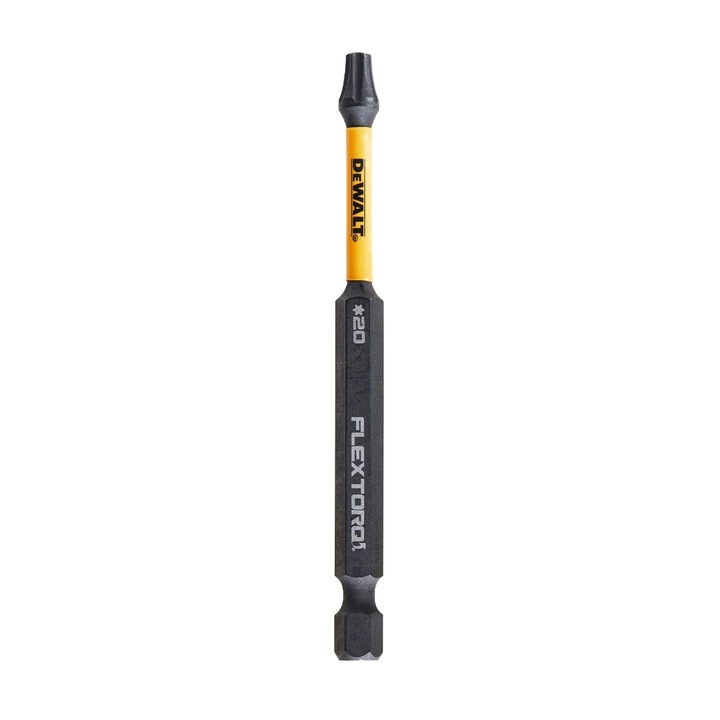 Set 2 biti DeWalt Flextorq T20, 89mm, prindere hexagonala 1/4 inch