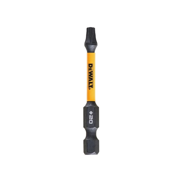 Set 5 biti DeWalt Flextorq T20, 57mm, prindere hexagonala 1/4 inch, pentru insurubare de impact