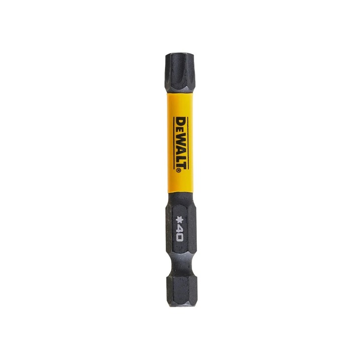 Set 5 biti DeWalt Flextorq T40, 57 mm, prindere hexagonala 1/4 inch, profil Torx