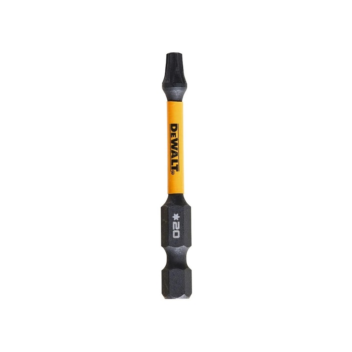 Set 2 biti DeWalt Flextorq, profil Torx T20, 57mm, prindere hexagonala 1/4 inch