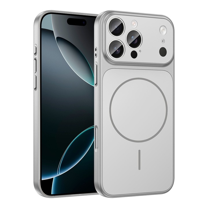 Калъф за iPhone 16 Pro Max, FONIX EliteMorph Evolution Skin, Сребрист, Ултратънък, Съвместим с MagSafe