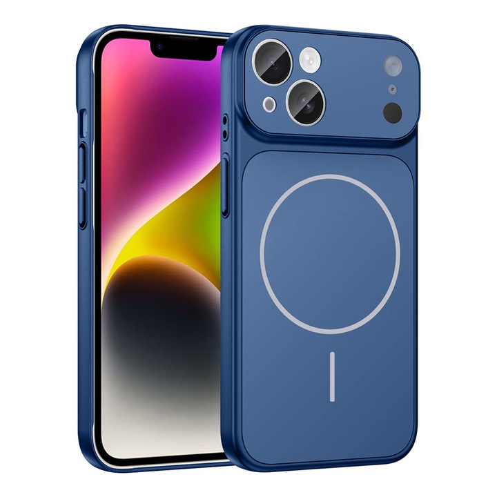 Husa pentru Apple iPhone 13, EliteMorph Evolution Skin, Compatibila MagSafe, Design New Look, Protectie Ultra-Slim Hybrid, Textura Fina, Anti-Amprenta, Protectie Camere, Margini Intarite, Albastru