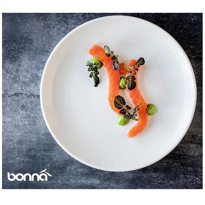 Farfurie intinsa alba portelan Bonna Iris White 30 cm SET 6 BUC