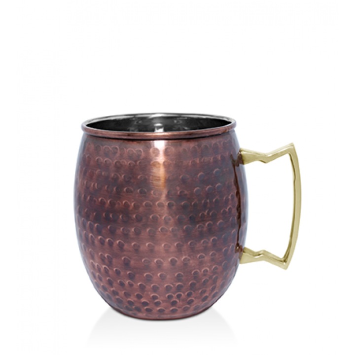 Halba Culinaro Antique Mug Moskow inox cu strat cupru, 600ml, 8x9, 5cm