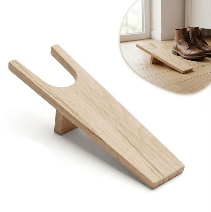 Pantofar din lemn PEEWIT, design clasic, 33x6,5x9,5cm, pentru toate tipurile de incaltaminte