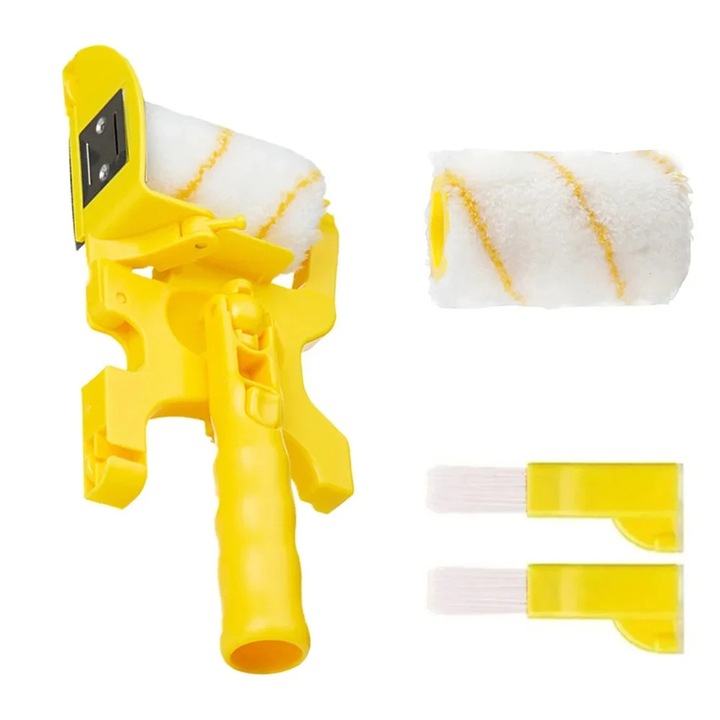 Set unelte de vopsit, 31x12x6.5cm, 2 role, 2 pensule, galben/alb