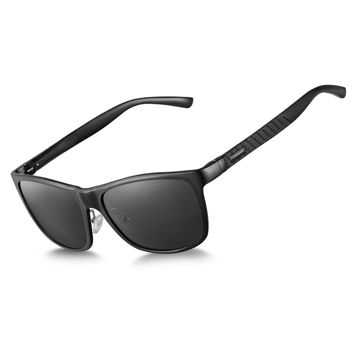 Ochelari de soare sport Miaroz polarizati UV400, culoare negru, pentru condus si drumetii