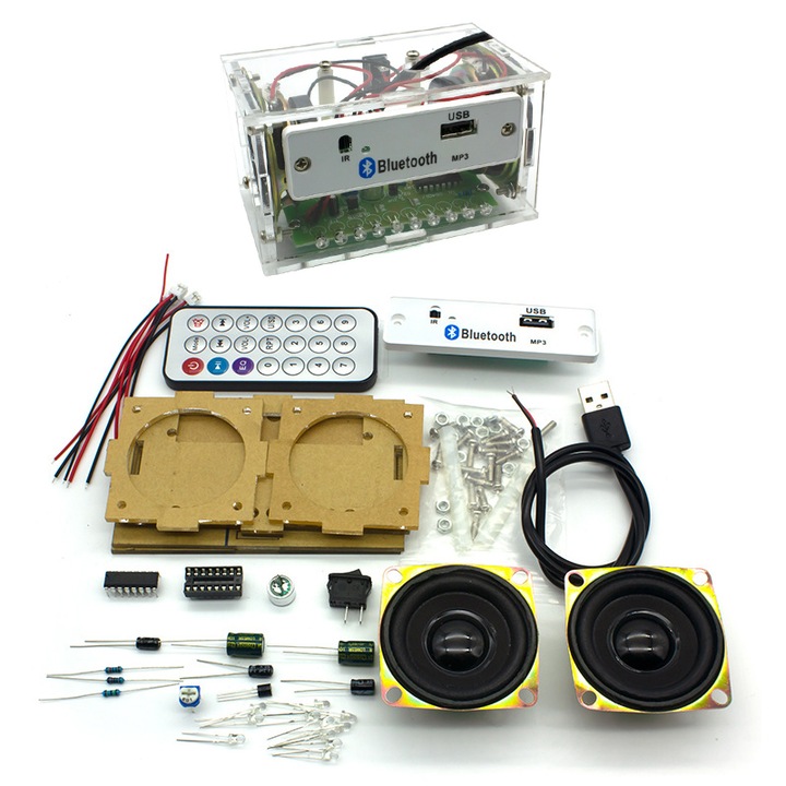 Kit difuzor Bluetooth DIY, ZOUN, potrivit pentru incepatori, tutorial, practica, include carcasa, lipire si asamblare componente electronice, cu manual de instructiuni, ideal pentru scopuri educationale