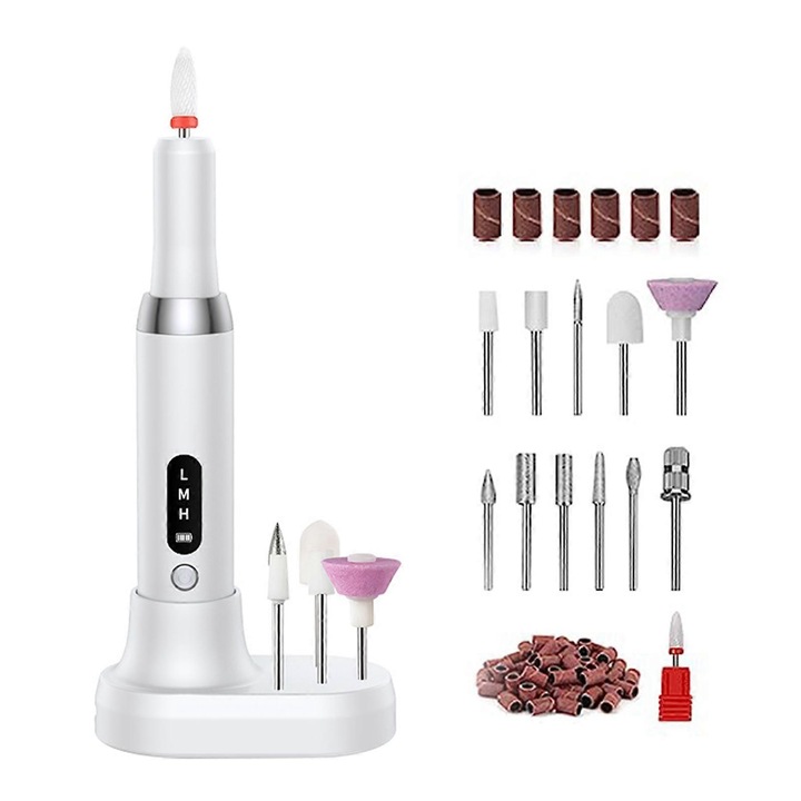 Lustruitor electric de unghii cu burghiu pentru lustruirea profesionala a unghiilor, indepartarea cuticulelor, smirghel artistic, pila de unghii si aparat de manichiura