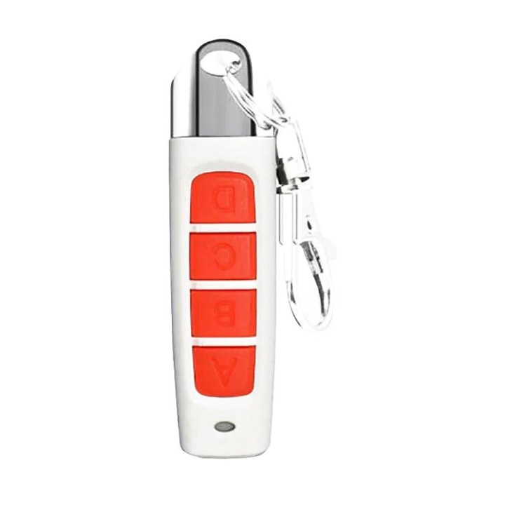 Telecomanda universala Gantch 4 butoane, frecventa 433MHz, alb/rosu, dimensiuni 66x17x17mm