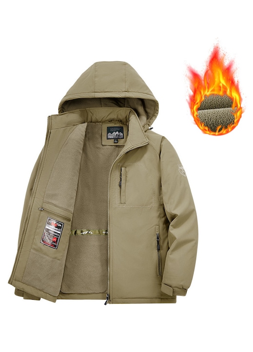 Jacheta groasa de iarna izolata barbati, kaki, L INTL