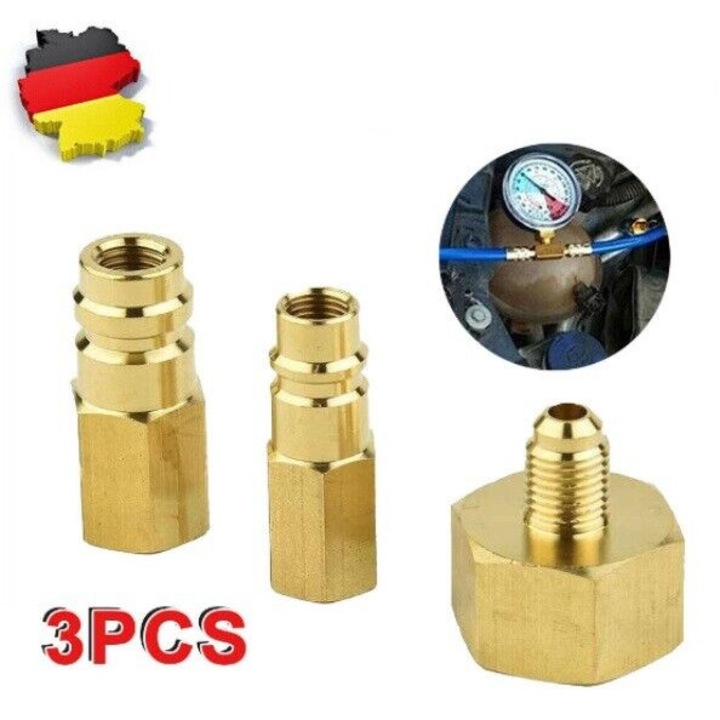Комплект адаптери за стъкло за прехвърляне на газ R134a, 1/4" SAE, W21.8, метален